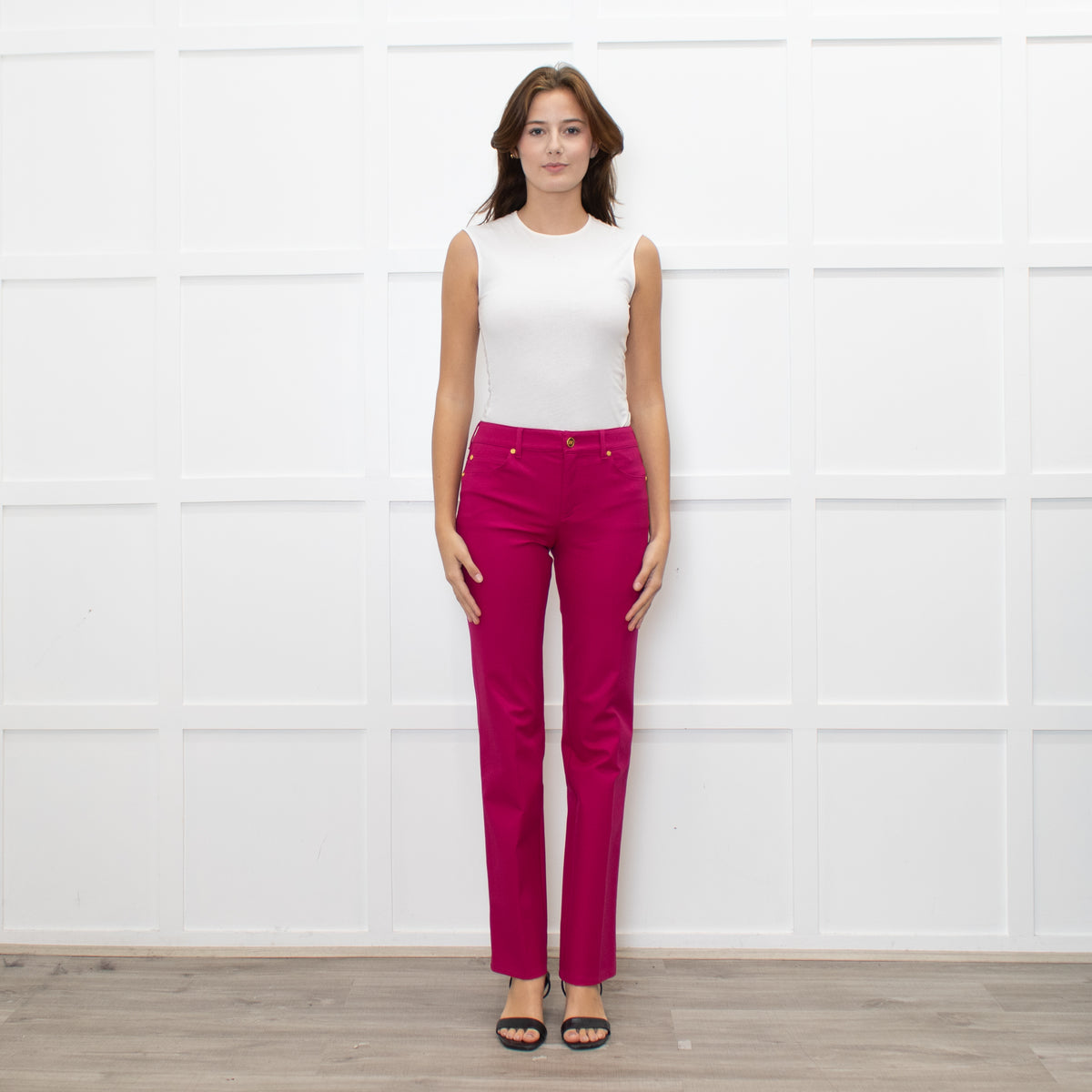 Escada Magenta Pink Cotton Jeans