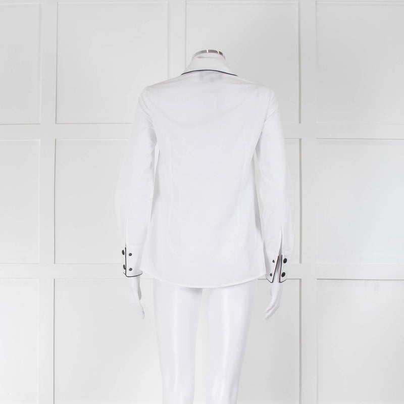 Glamoda Style X Sophie Hermann White Shirt With Black Buttons