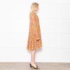 Dea Kudibal Maria Petal Parakeet Paisley Floral Tiered Skirt Midi Dress