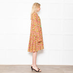 Dea Kudibal Maria Petal Parakeet Paisley Floral Tiered Skirt Midi Dress