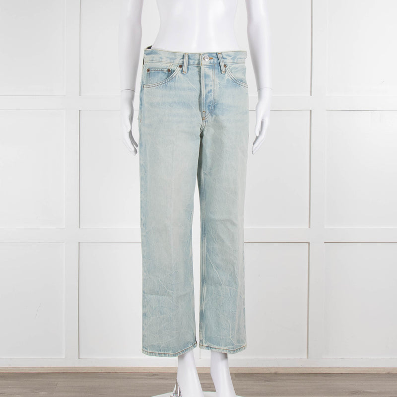 RE/DONE Acid Blue Loose Crop Jeans