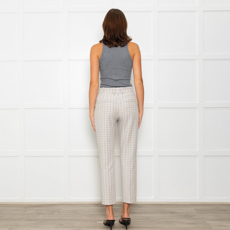 Tory Burch Blue Yellow Stretch Trousers