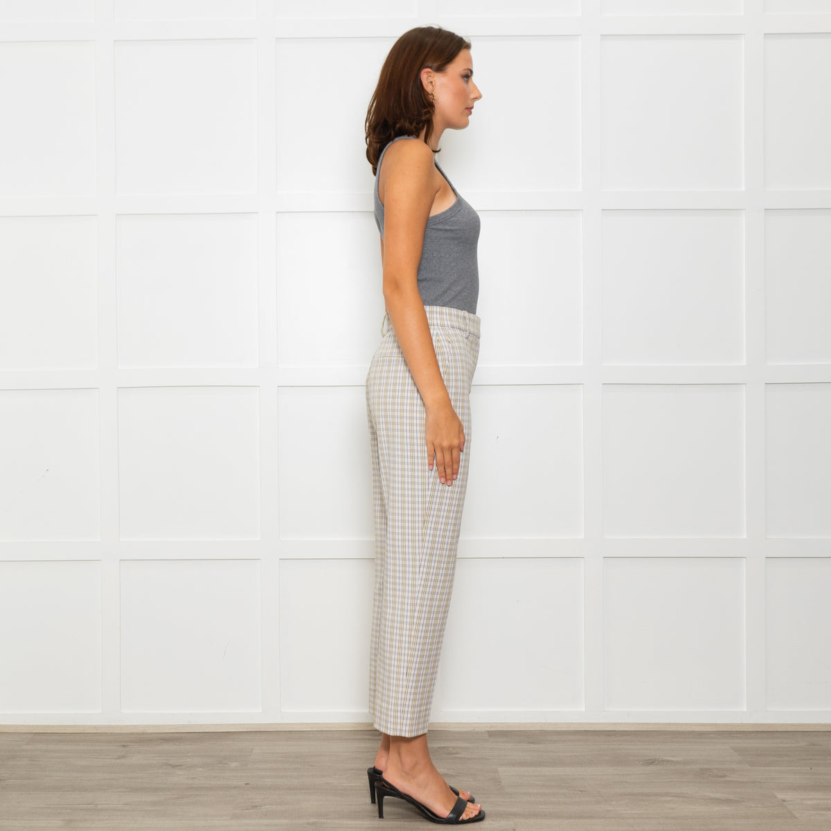 Tory Burch Blue Yellow Stretch Trousers