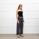 Sezane Grey Denim Wide Leg Jeans