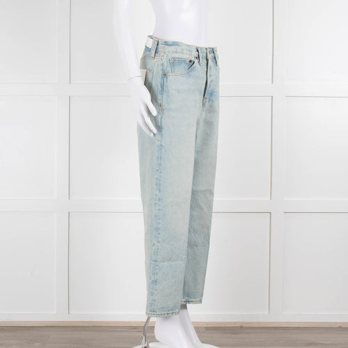 RE/DONE Acid Blue Loose Crop Jeans