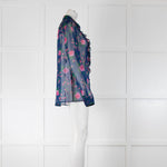 Philosophy Rose Print Ruffle Front Blouse