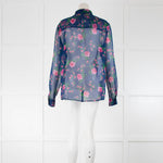 Philosophy Rose Print Ruffle Front Blouse