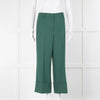 Dorothee Schumacher Green Cropped Turn Up Trousers