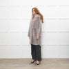 Suprema Grey Shearling Reversible Hooded Coat