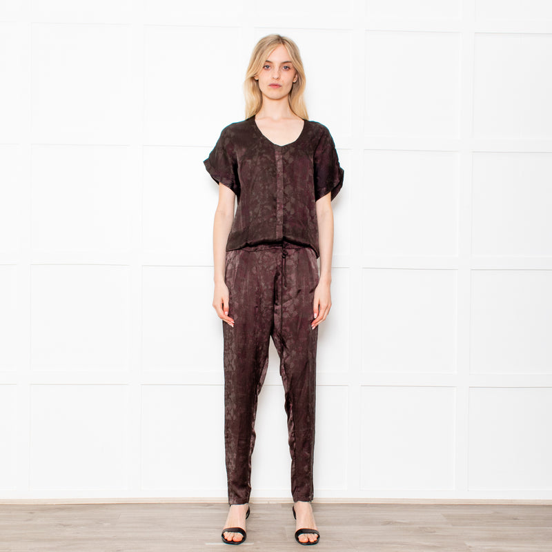 Rabens Saloner Dark Green Snake Print Jumpsuit