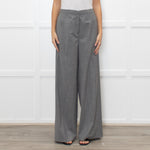 Fabiana Filippi Light Grey Fine Wool Wide Leg Trousers