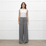 Fabiana Filippi Light Grey Fine Wool Wide Leg Trousers