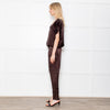 Rabens Saloner Dark Green Snake Print Jumpsuit