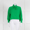 Me + Em Green High Neck Silk Blouse