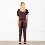Rabens Saloner Dark Green Snake Print Jumpsuit