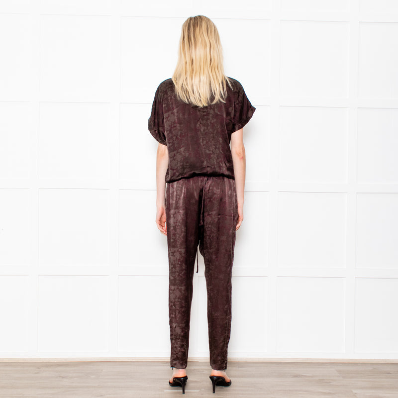 Rabens Saloner Dark Green Snake Print Jumpsuit