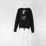 Polo Ralph Lauren Black Teddy Bear Motif Cashmere Mix Jumper