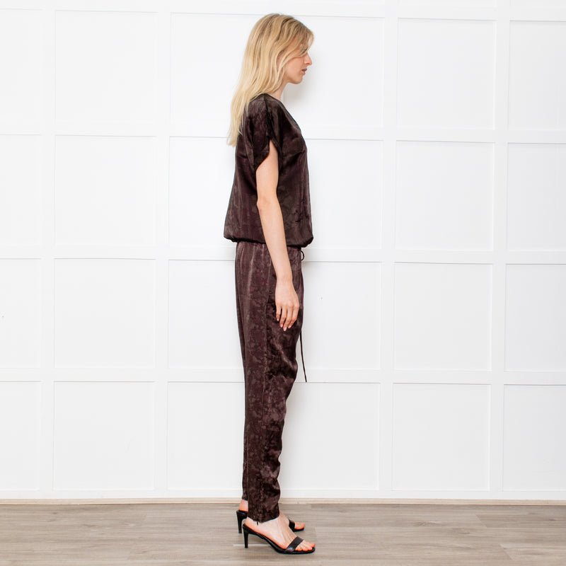 Rabens Saloner Dark Green Snake Print Jumpsuit