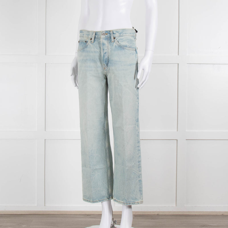 RE/DONE Acid Blue Loose Crop Jeans