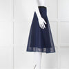 Sandro Blue Skirt With Mesh Overlay