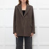 Samsoe & Samsoe Brown Recycled Wool Straight Fit Jacket