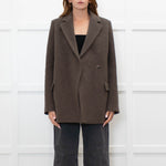 Samsoe & Samsoe Brown Recycled Wool Straight Fit Jacket
