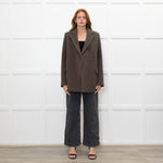 Samsoe & Samsoe Brown Recycled Wool Straight Fit Jacket
