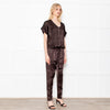 Rabens Saloner Dark Green Snake Print Jumpsuit
