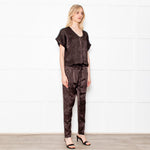 Rabens Saloner Dark Green Snake Print Jumpsuit