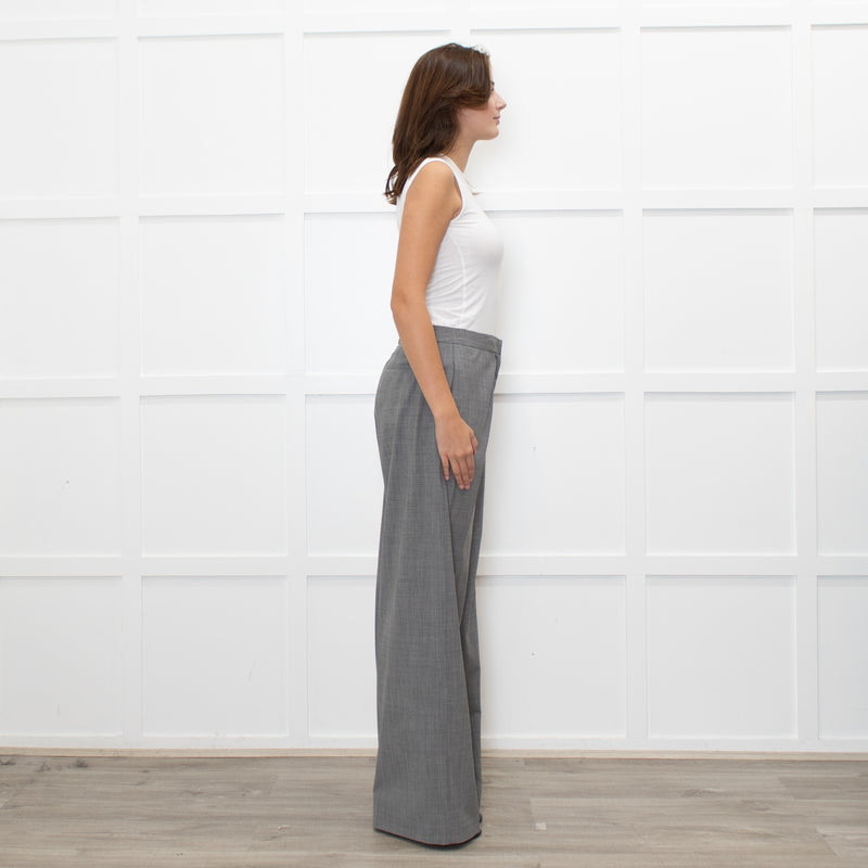 Fabiana Filippi Light Grey Fine Wool Wide Leg Trousers