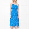 Essentiel Antwerp Blue With White Polka Dot Strappy Dress