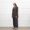 Samsoe & Samsoe Brown Recycled Wool Straight Fit Jacket