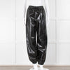 MSGM Black Faux Leather Joggers