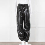 MSGM Black Faux Leather Joggers