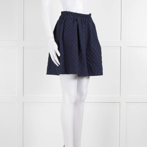 Merlette Navy Textured Shorts