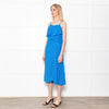 Essentiel Antwerp Blue With White Polka Dot Strappy Dress