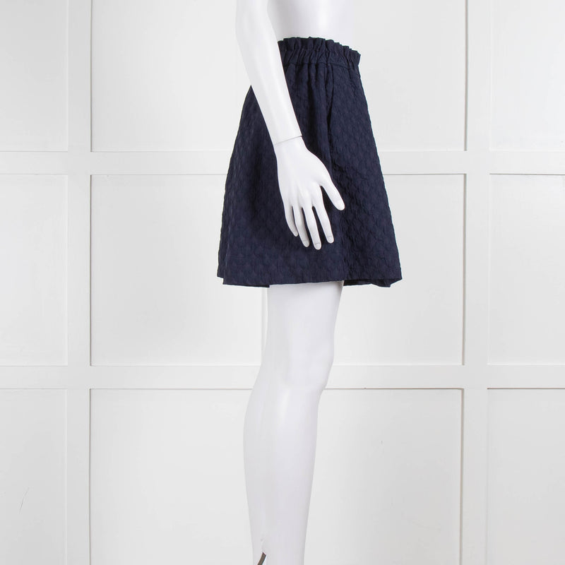 Merlette Navy Textured Shorts