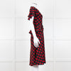 Michael Kors Collection Black Red Dot Belted Dress