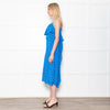 Essentiel Antwerp Blue With White Polka Dot Strappy Dress