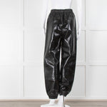 MSGM Black Faux Leather Joggers