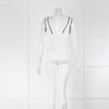 The Kooples Ivory and Black Lace Lace Trim Cami