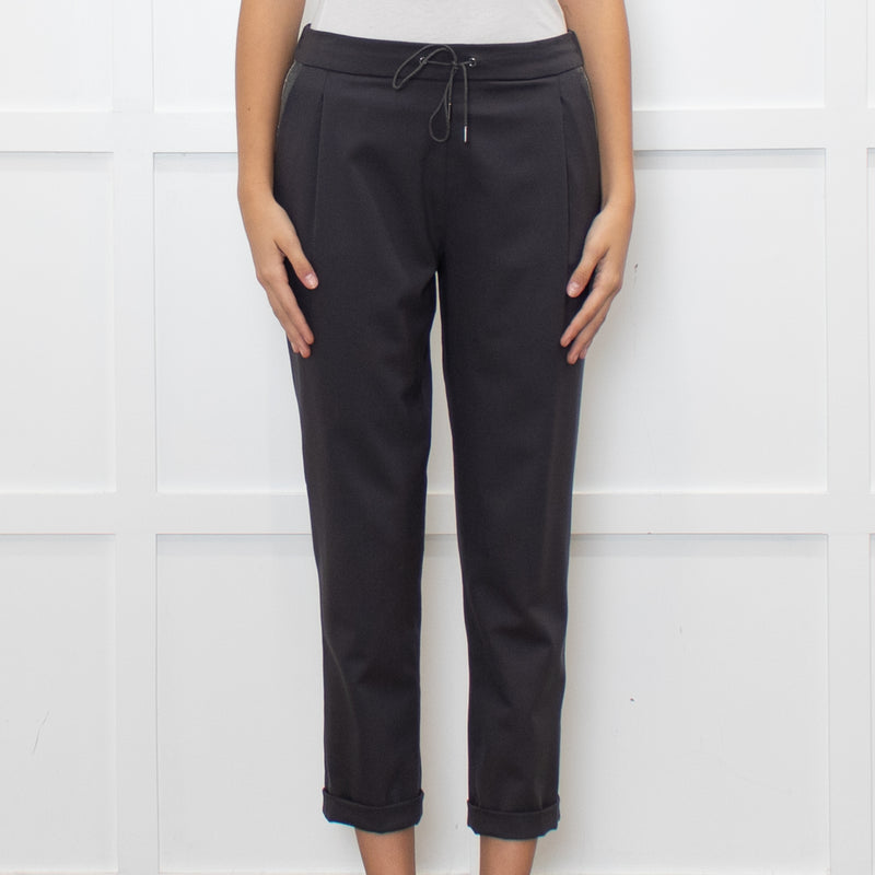 Fabiana Filippi Grey Wool Draw-String Trousers