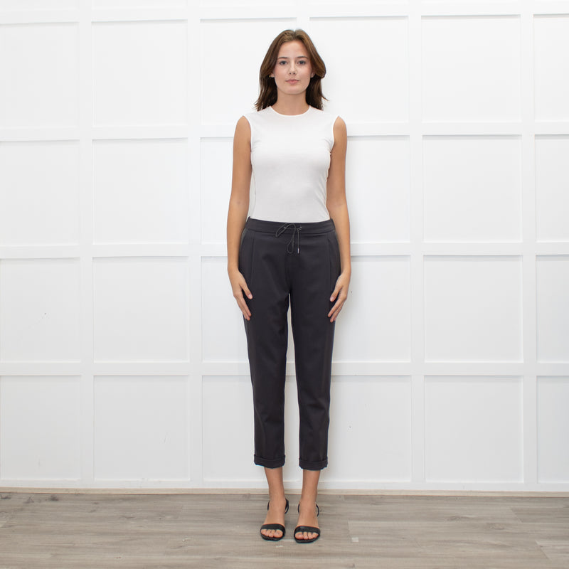 Fabiana Filippi Grey Wool Draw-String Trousers