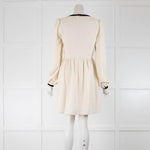 Saloni Camille Cream Embillished Bow Front Dress