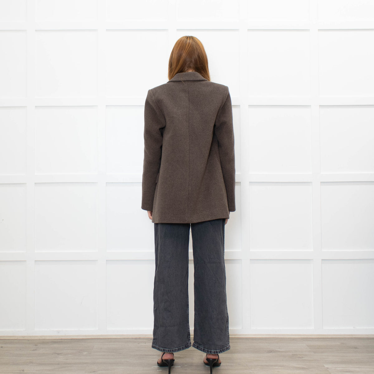 Samsoe & Samsoe Brown Recycled Wool Straight Fit Jacket