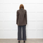 Samsoe & Samsoe Brown Recycled Wool Straight Fit Jacket