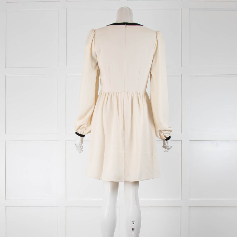 Saloni Camille Cream Embillished Bow Front Dress