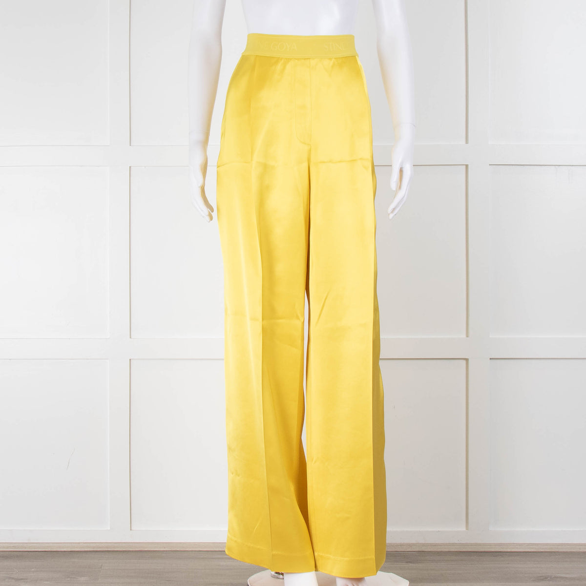 Stine Goya Yellow Ciara Heavy Satin Wide Leg Trousers