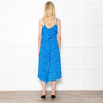 Essentiel Antwerp Blue With White Polka Dot Strappy Dress
