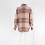 Moncler Lilac Purple Large Checked Shirt Jacket